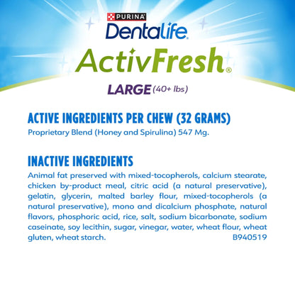 Purina Activfresh Chicken Flavor Large Breed Adult Dog Dental Chews – 24.1 Oz Pouch (21 Ct) - myshop