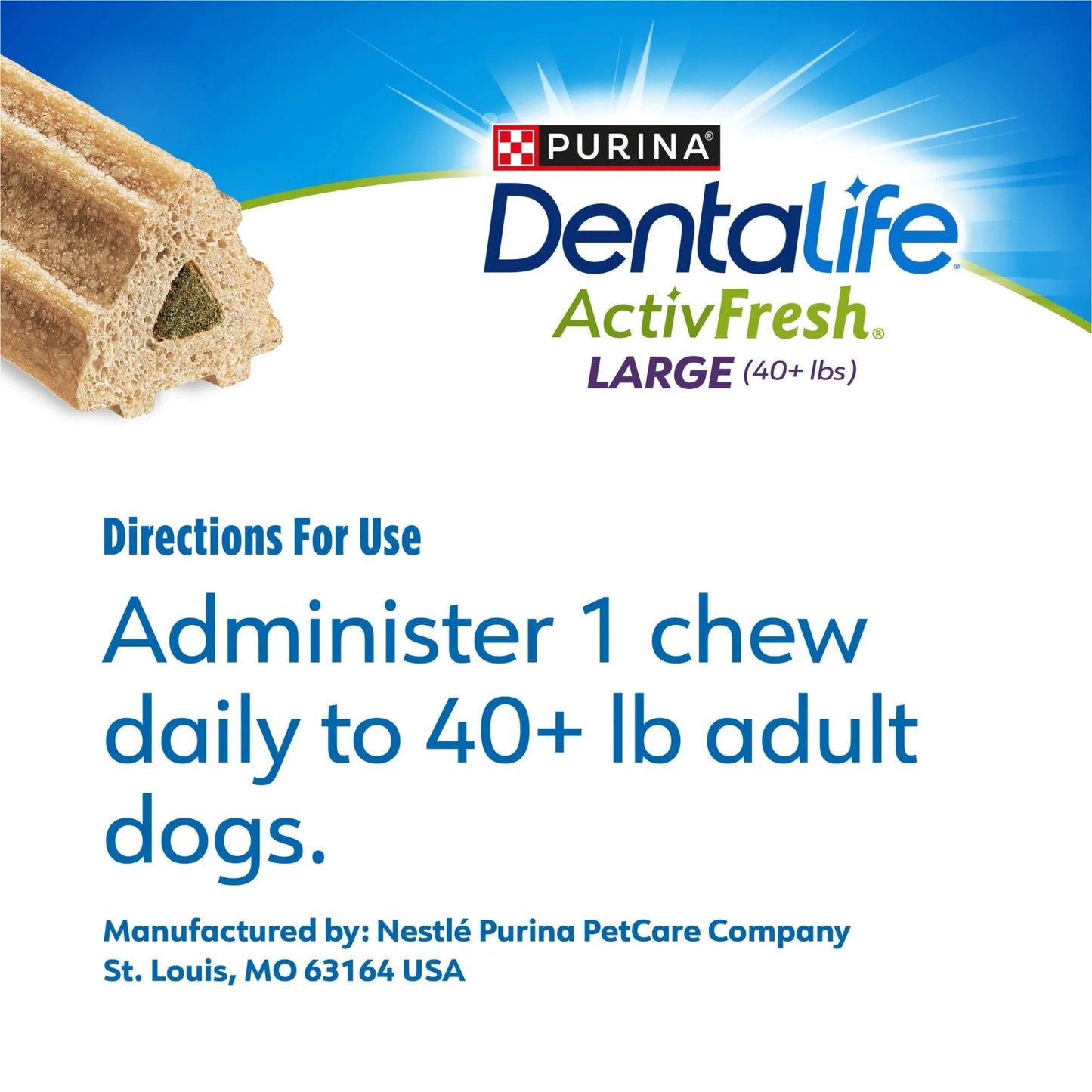 Purina Activfresh Chicken Flavor Large Breed Adult Dog Dental Chews – 24.1 Oz Pouch (21 Ct) - myshop