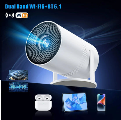 Salange P300 Mini Portable Projector - 4K 8K Video Decoding, 720P HD, Android 11, Wi - Fi, BT 5.1 - myshop