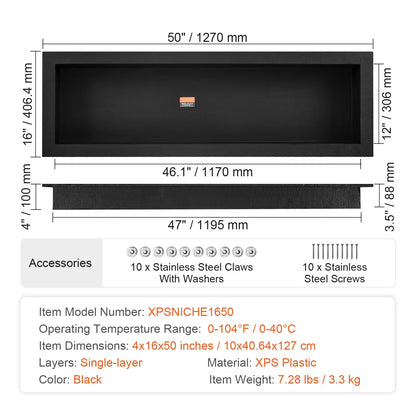 Succebuy Shower Niche Ready for Tile Shelf Organizer Corners Niche Recessed Sealed Protection Soap Storage for Shower Bathroom - myshoph