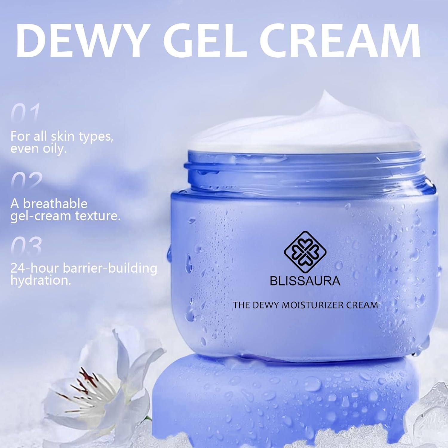 The Dewy Skin Cream Face Moisturizer Skin Care Face Cream Boost Water Gel Lightweight Oil - Free - Improve Skins Hydration 1.7 Fl Oz - myshop