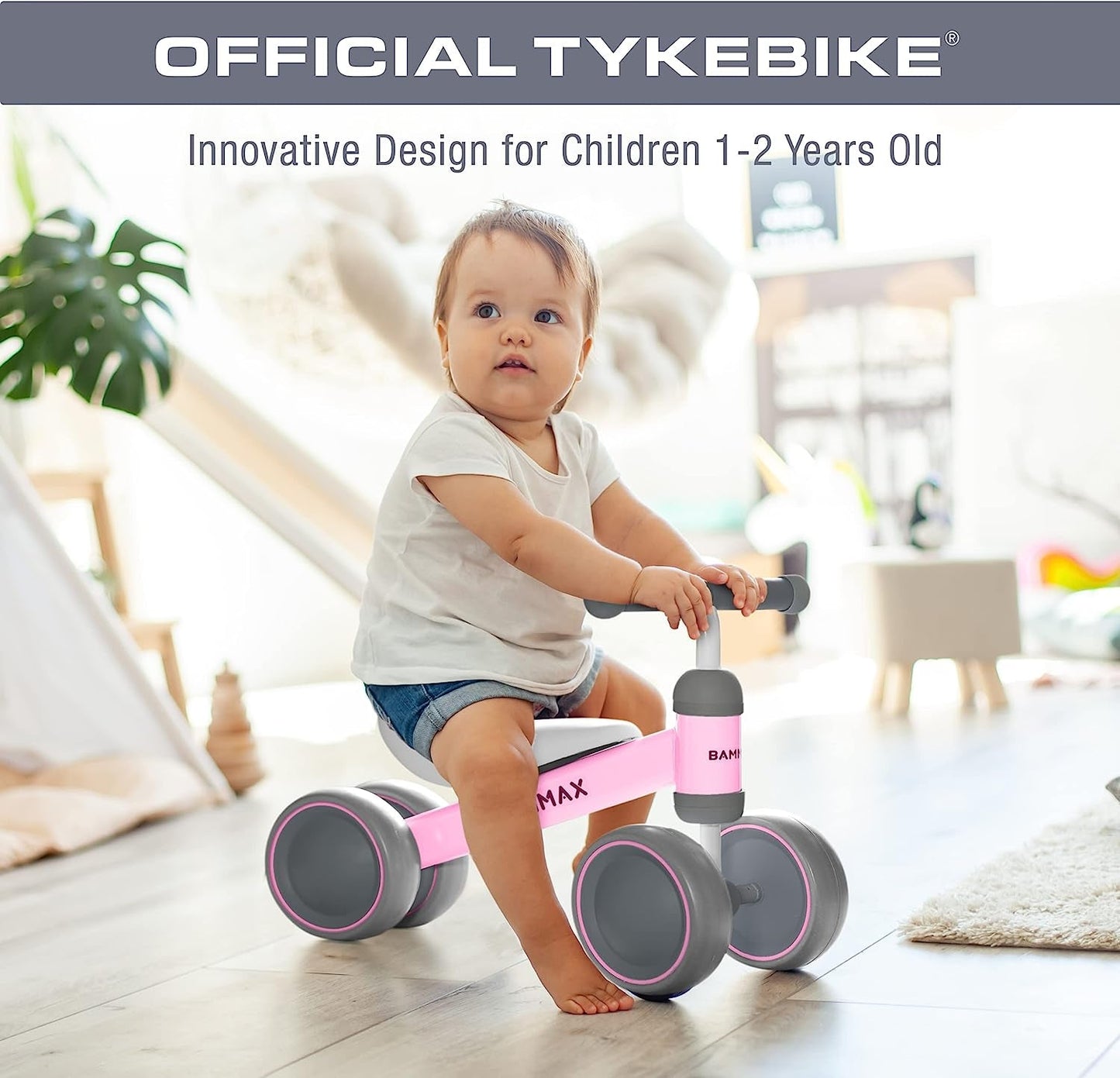 Tykebike® Ride on Toy | Baby Balance Bike for Toddlers 1 - 2 Years | Lightweight Steel Kids Bike with Easy Glide Wheels & Safer Steering | Indoor/Outdoor Use - myshop