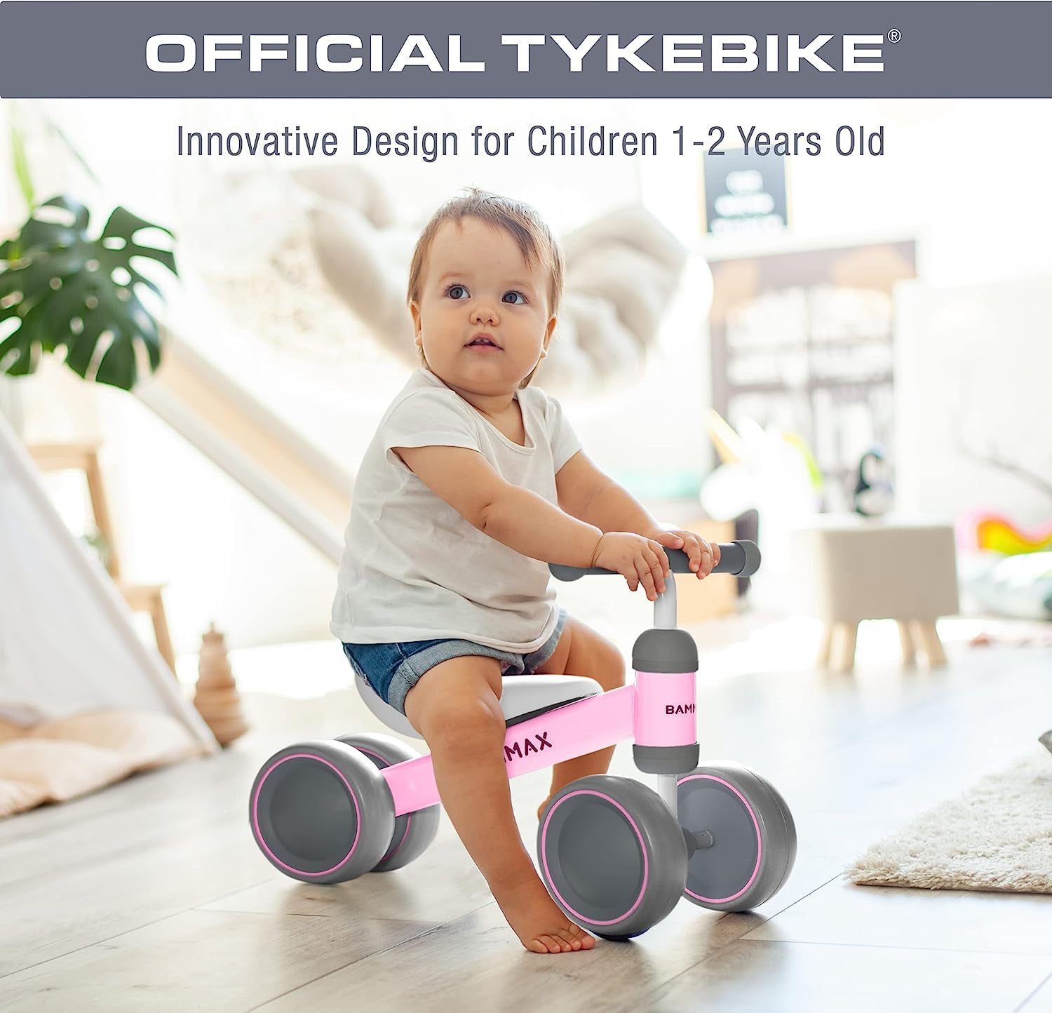 Tykebike® Ride on Toy | Baby Balance Bike for Toddlers 1 - 2 Years | Lightweight Steel Kids Bike with Easy Glide Wheels & Safer Steering | Indoor/Outdoor Use - myshop