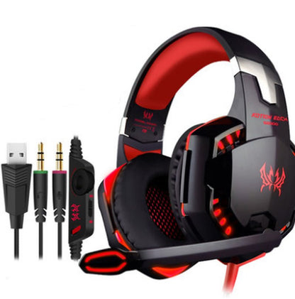 Wired Gaming Headset Headphones Surround Sound Deep Bass Stereo Casque Earphones with Microphone - myshop